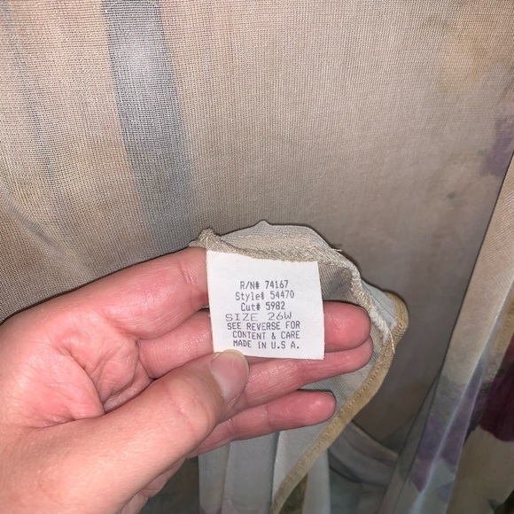 Vintage victorian floral rose shear open front cardigan size 26W - Picture 4 of 4